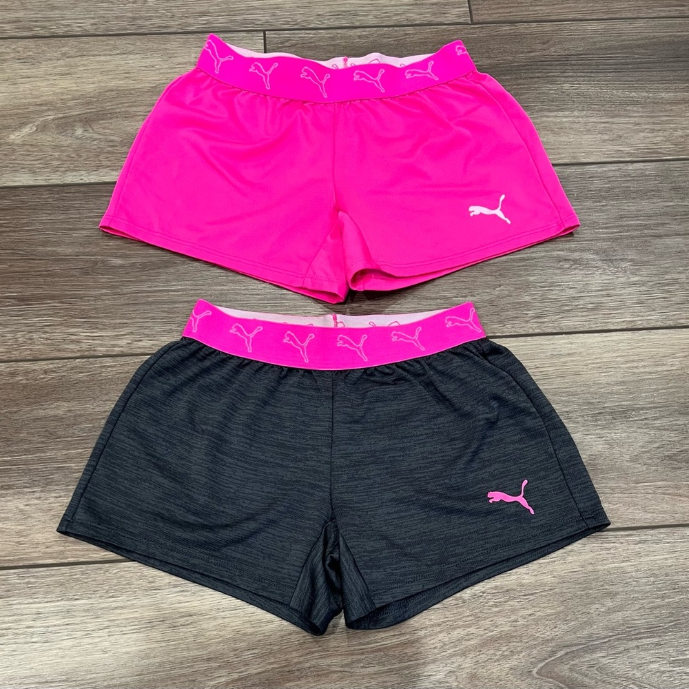 Puma Pink and Gray Athletic Shorts Set